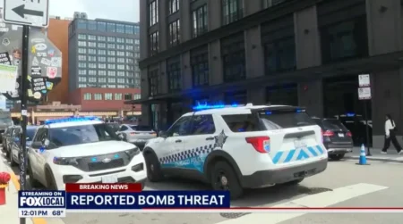 Chicago police are investigating ‘anti-Semitic’ statements and warnings pipe bombs were placed at hotels amid the Democratic National Convention (Picture: Fox 32)