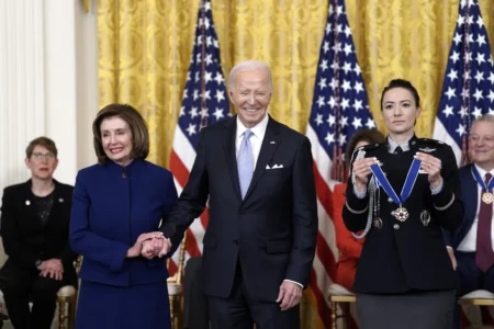 Former House Speaker Nancy Pelosi heaped praise on President Biden after taking part in the Democratic mutiny that caused him to withdraw from the 2024 presidential race