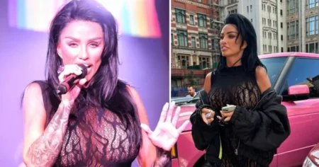 Katie Price showed up late to her performance at Manchester pride (Picture: Splash News/Backgrid)