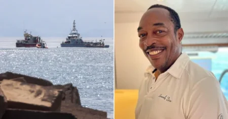Ricardo Thomas was working on the yacht as a chef when the tornado struck (Picture: EPA)