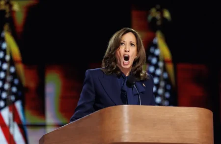 Vice President Kamala Harris delivers her acceptance speech on the final night of the DNC Thursday in Chicago