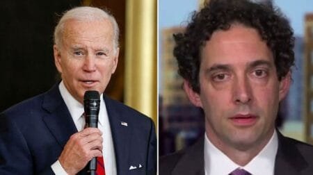 President Biden and journalist Alex Berenson.