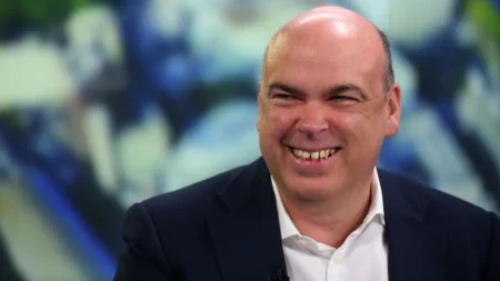 Mike Lynch former CEO of Autonomy Corp reacts during an interview in London on Nov 13 2014