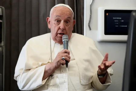 Pope Francis criticized both Donald Trump over his plan to deport millions of immigrants and Vice President Kamala Harris over her stance supporting abortion rights