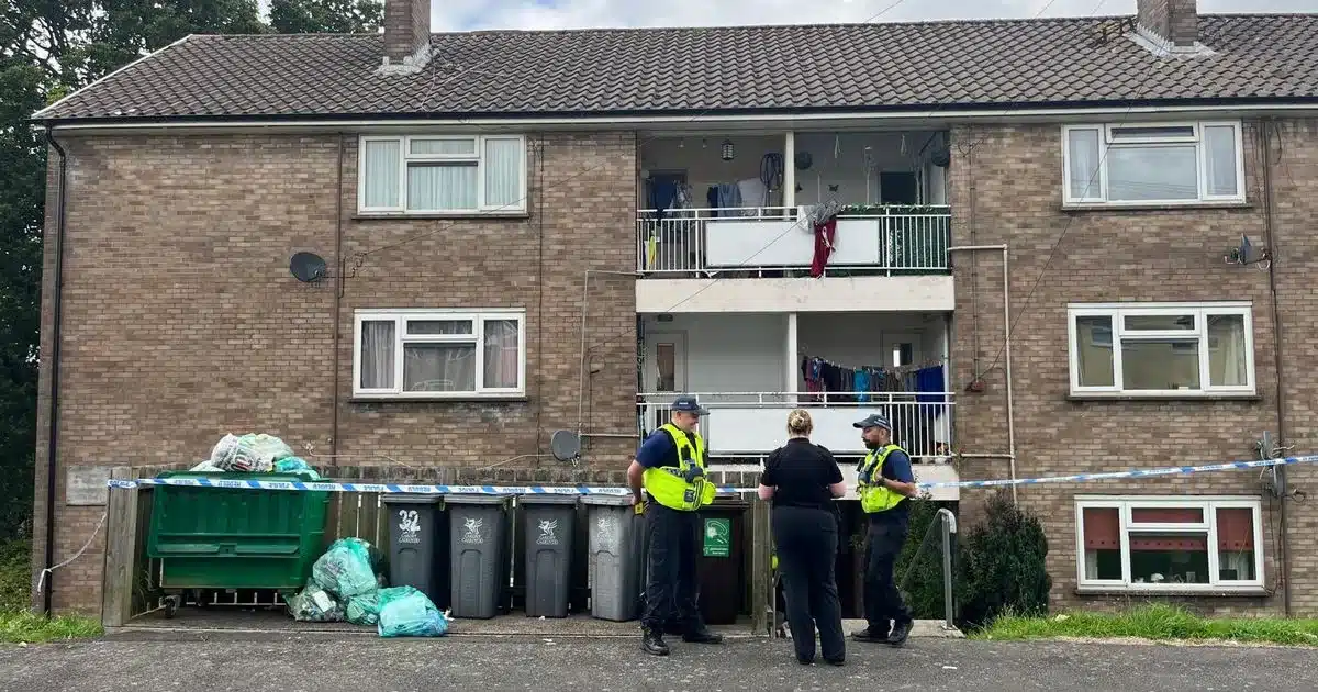 There is a large police cordon in place (Image: WalesOnline)