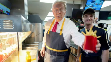 Customers were shocked to see Trump passing out McDonalds bags in the drive thru