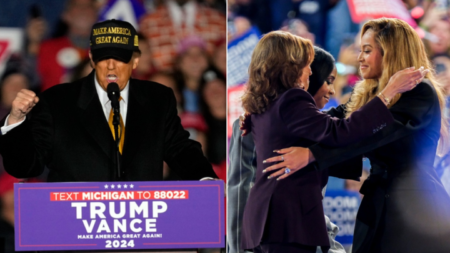 Former President Donald Trump and VP Kamala Harris held duelling rallies on Friday night