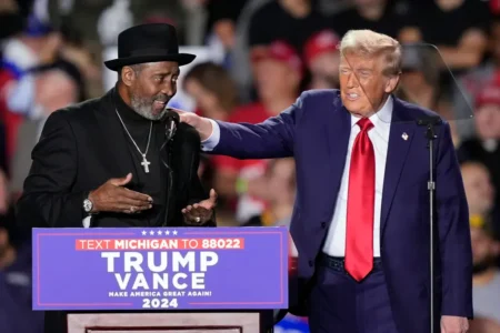 Former President Donald Trump invited Thomas Hearns to the stage during a 2024 campaign event in Detroit