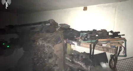 Israeli troops found a large weapons cache and military equipment inside prepped for Hezbollahs elite forces