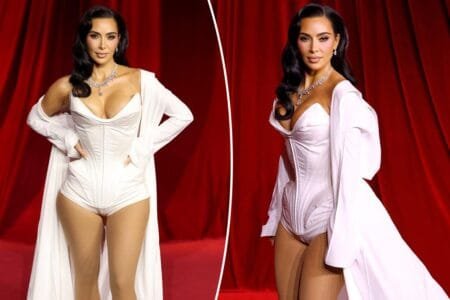 Kim Kardashian put on a busty display on the red carpet at the Academy Museum Gala Saturday night