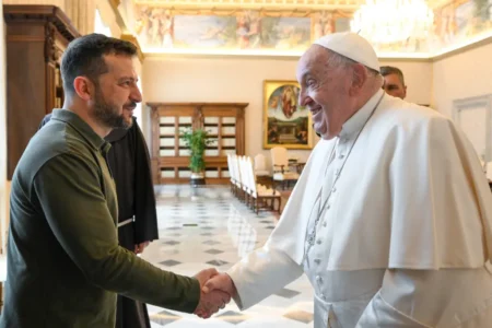 Pope Francis met Volodymyr Zelensky at the Vatican on Friday the latest step to win support for his proposed victory plan aimed at ending the war with Russia
