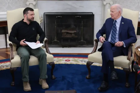 President Biden met Ukraine President Volodymyr Zelensky at the White House last month