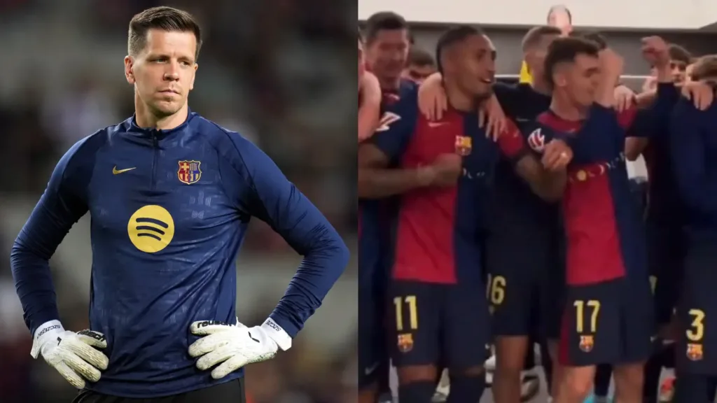 Wojciech Szczesny was part of Barcelonas celebrations after their 4 0 win over Real Madrid Instagram