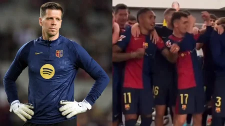 Wojciech Szczesny was part of Barcelonas celebrations after their 4 0 win over Real Madrid Instagram