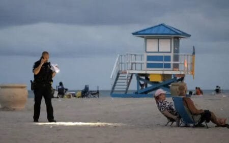 A beach in Miani stock photo