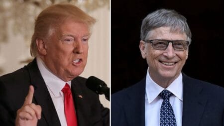 From left Donald Trump and Bill Gates