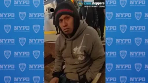 New York City police are searching for a man who allegedly set a woman on fire on a Brooklyn subway trail while she was asleep on Dec. 22, 2024. (NYPD)