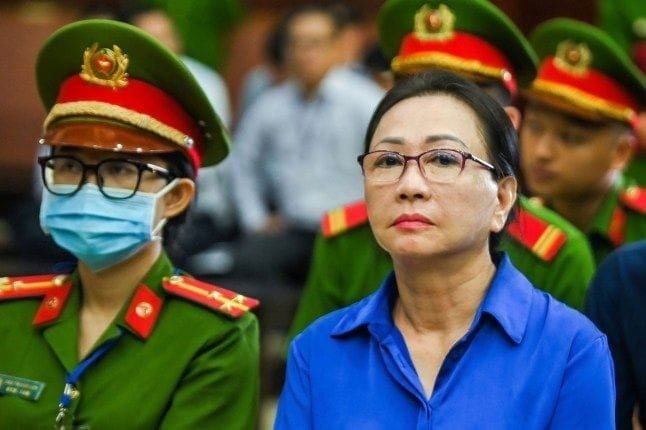 Vietnamese property tycoon Truong My Lan C looks on at a court in Ho Chi Minh City on November 4 2024 Picture AFP