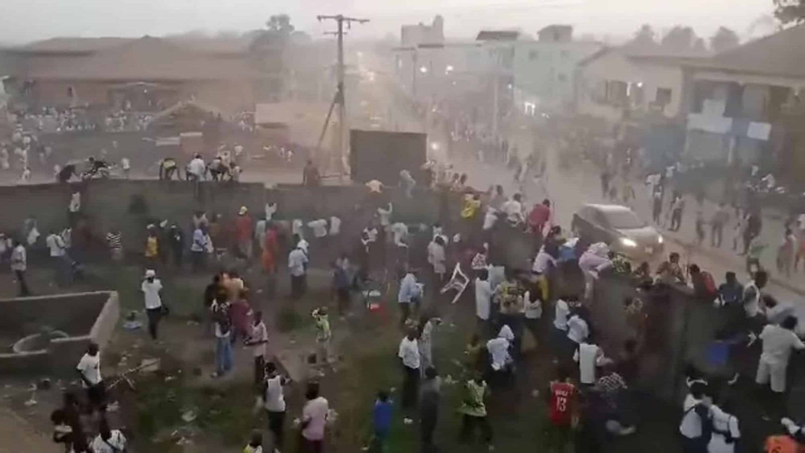 The stampede erupted following a disputed referee call Picture X