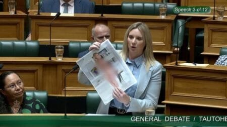 MP: blurred photo was shown in parliament (Picture: NZ Parliament)