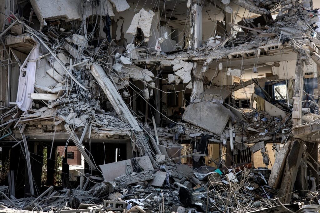 A destroyed building is pictured at a site in Tel Aviv hit by a missile fired from Iran on June 14.AFP via Getty Images