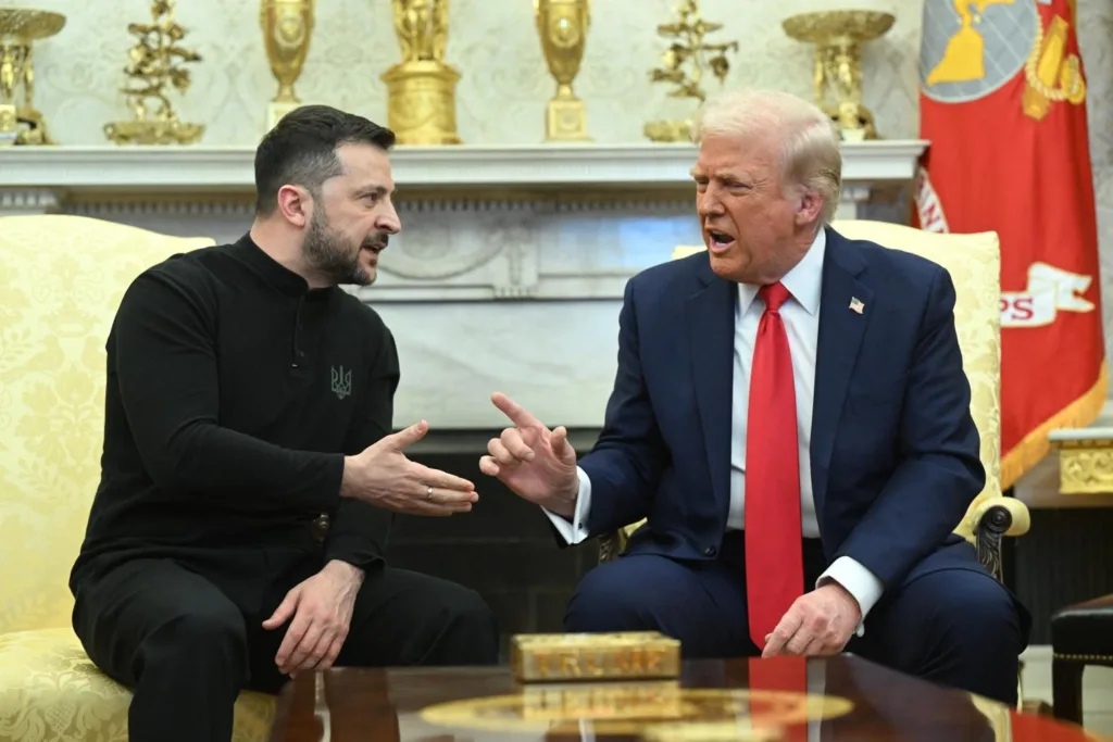 Trump and Ukraine’s President Volodymyr Zelensky meet in the Oval Office of the White House.AFP via Getty Images