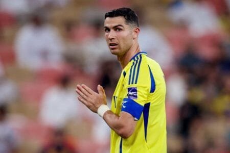 Cristiano Ronaldo of Al-Nassr on April 30 in Jeddah, Saudi Arabia.Yasser Bakhsh / Getty Images file