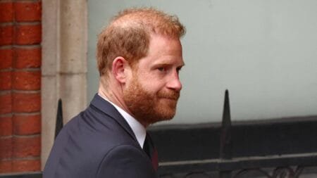 Britain’s Prince Harry made a rare visit to the UK last month for his appeal hearing over the downgrading of his personal security. Picture: AFP