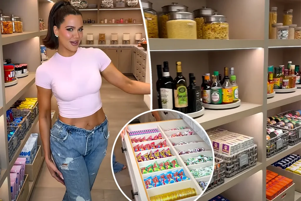 Khloé Kardashian gave a tour of walk in pantry