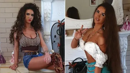 Krystal Joyce 20 claimed she was left upset when a security guard opened up the cubicle while she was only partly dressed