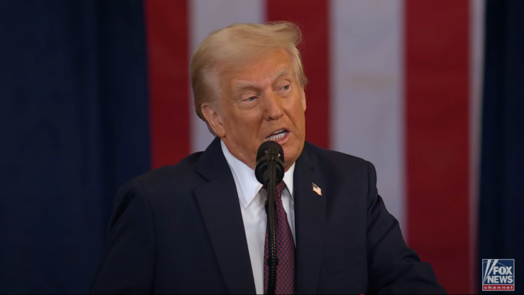 President Trump speaks on Inauguration Day the second of his career