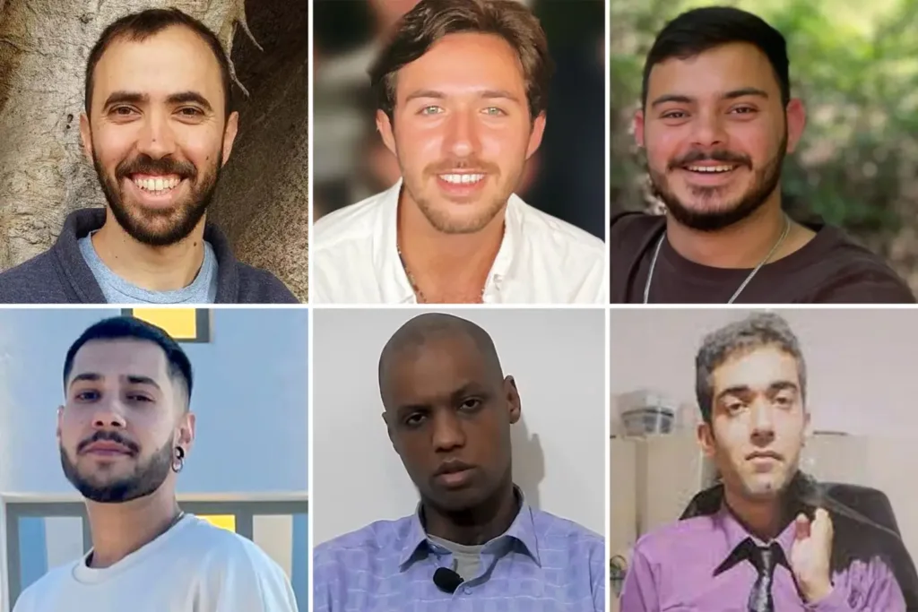 ROW 1 Israeli hostages Tal Shoham Omer Shem Tov Omer Wenkert