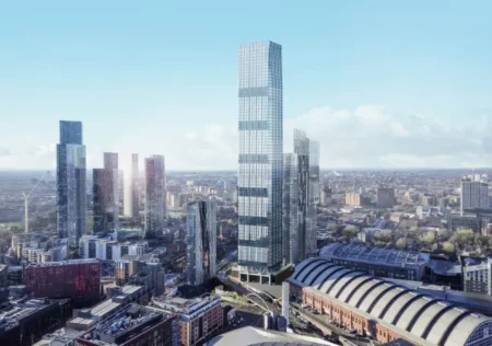 The 76-storey structure will be built in Deansgate in Manchester (Picture: Salboy/SWNS)Manchester