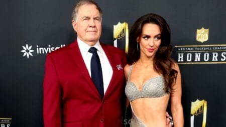 Bill Belichick has been dating Jordon Hudson for a few years now.(Image via Kevin Mazur/Getty)
