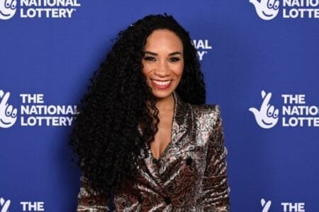 Michelle Ackerley announced her pregnancy live on air this morning (Picture: Getty for The National Lottery)