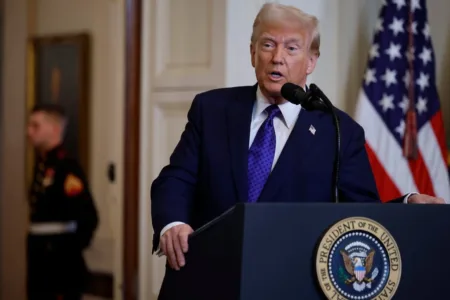 “The U.S. will take over the Gaza Strip, and we will do a job with it too," said Trump. | Chip Somodevilla/Getty Images