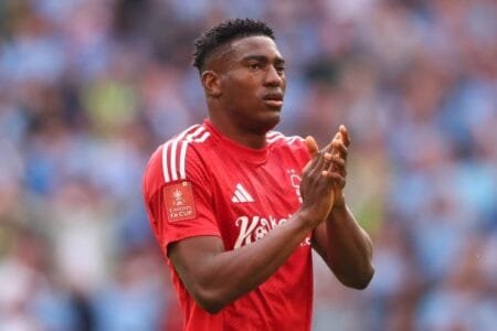 Taiwo Awoniyi required ‘urgent’ surgery following Nottingham Forest’s clash with Leicester (Picture: Getty)