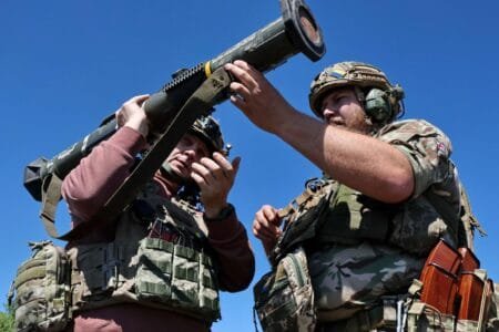 Members of the 65th Separate Mechanized Brigade of the Ukrainian armed forces undergo training.Press service of the 65th Mechanized Brigade/HANDOUT/EPA-EFE/Shutterstock