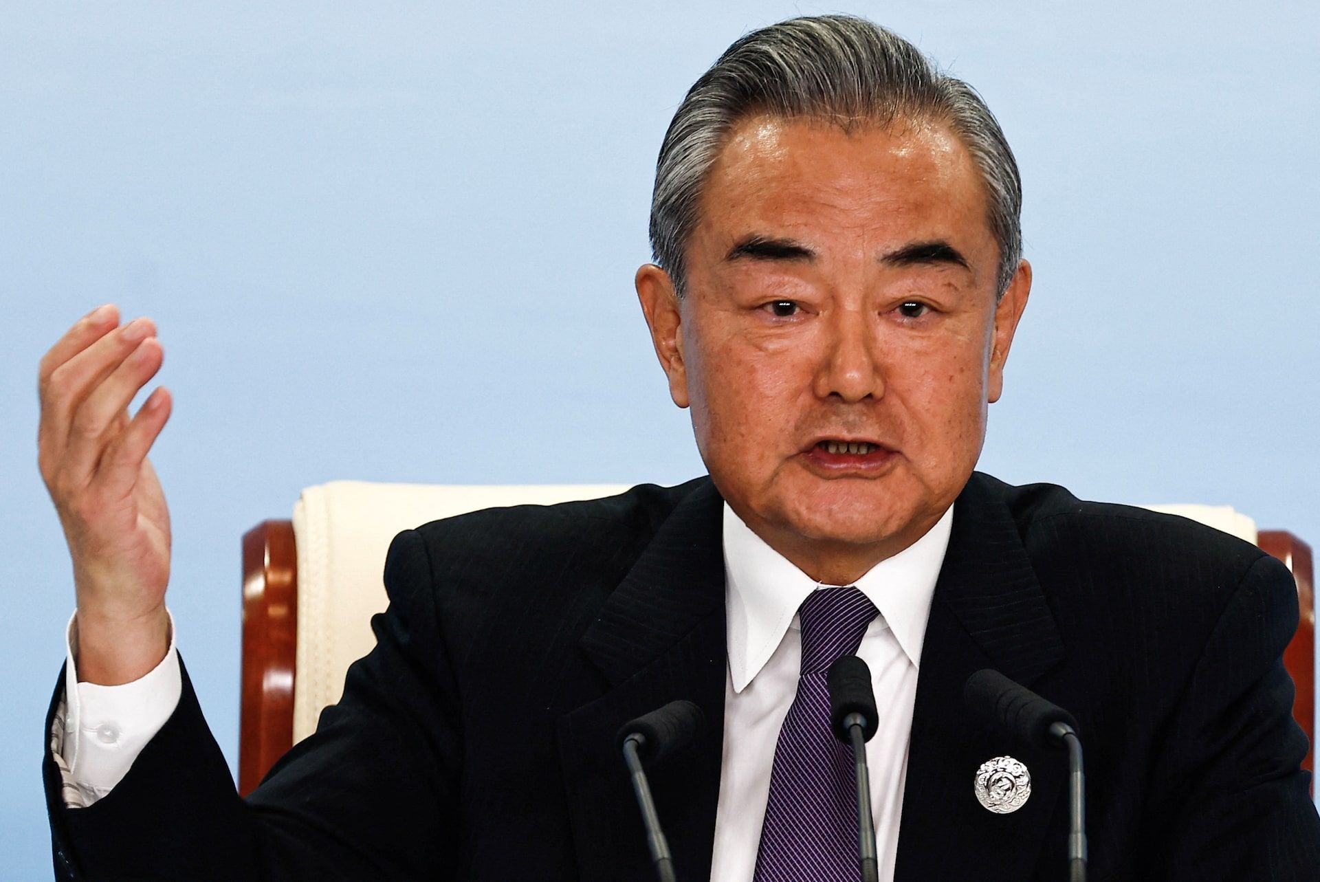 China to Send Special Envoy to Middle East as Beijing Calls for Mediation in Iran Conflict “Chinese Foreign Minister Wang Yi speaks at a press conference during the Third Belt and Road Forum in Beijing, China, October 18, 2023. Credit: REUTERS/Tingshu Wang.”