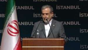 Iran: Abbas Araghchi speaking in Istanbul