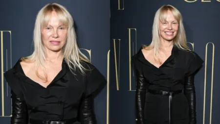 Pamela Anderson at the Golden Globe Awards Golden Eve on Jan. 4 in Los Angeles. Gilbert Flores