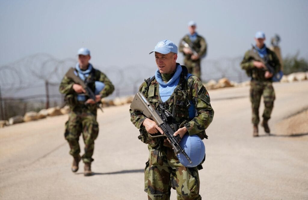 Fire: A file image of Irish troops in South Lebanon. Alamy Stock Photo