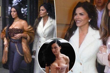 Kim Kardashian and Lauren Sánchez were spotted kicking off the latter’s bachelorette festivites in Paris on Thursday.Vendetta dailly / BACKGRID