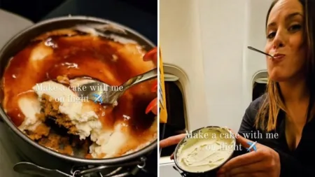 The pudding took 15 minutes to make but sparked outrage on social media (Picture: Instagram/@foodfede_)