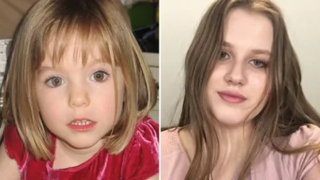 Julia Wandelt (right) claims to be missing toddler Madeleine McCann (Picture: PA/Gogetfunding)