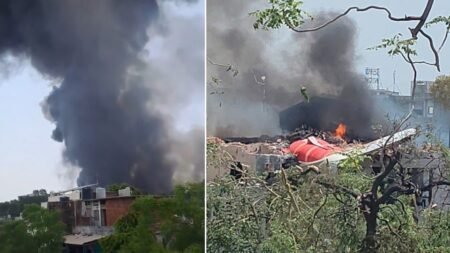 The plane crashed into a civilian area of Ahmedabad