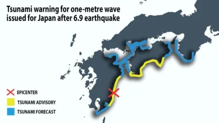 The prime minister’s office confirmed the tsunami threat