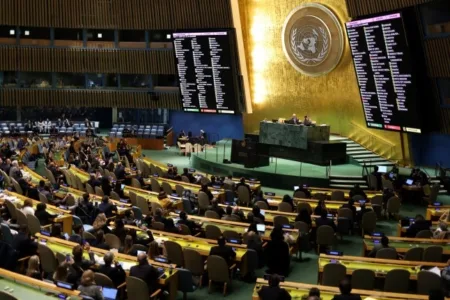 The US rejected a UN proposal naming Russia as the aggressor in the war on Ukraine (Picture: AFP)