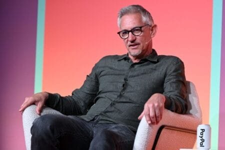 Gary Lineker: Lineker has been increasingly outspoken on the conflict (Picture: Ash Knotek/Shutterstock for AWEu)