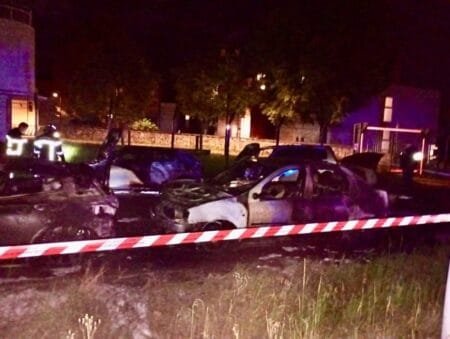 The aftermath of one of the fires in the early hours of this morning (Picture: FO Justice)